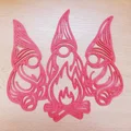 Gnomes / Skřítci bên lửa – trang trí treo tường - Thumbnail 2