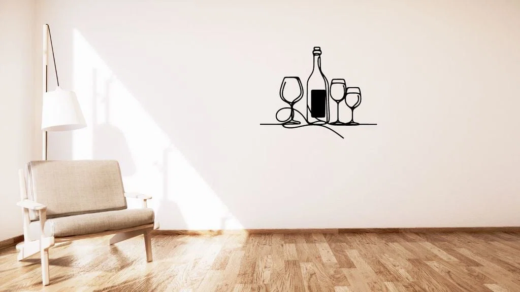 Trang trí treo tường Wine and glasses / Víno a sklenky - Image 1