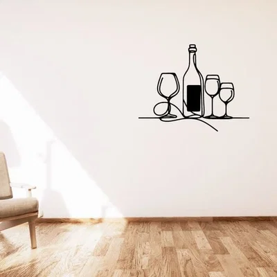 Trang trí treo tường Wine and glasses / Víno a sklenky
