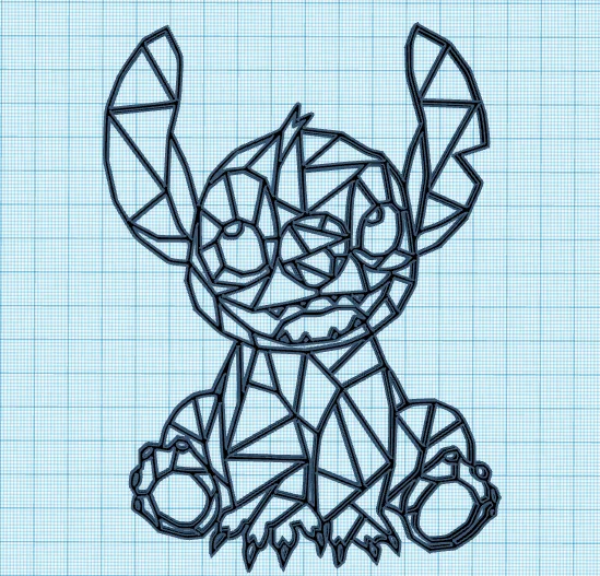 Mô hình 3D Stich (Lilo & Stitch) Low Poly nghệ thuật cho máy in 3D - Image 1