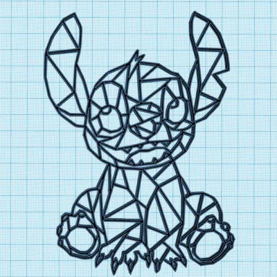 Mô hình 3D Stich (Lilo & Stitch) Low Poly nghệ thuật cho máy in 3D