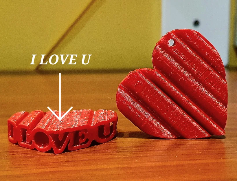 Móc khóa trái tim I LOVE U - Món quà Valentine in 3D ý nghĩa - Image 1