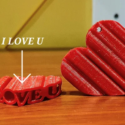 Móc khóa trái tim I LOVE U - Món quà Valentine in 3D ý nghĩa