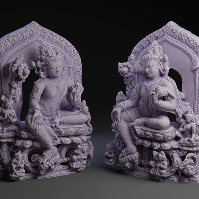 Mô hình 3D tượng Bồ Tát Quán Thế Âm tinh xảo - File in STL chất lượng