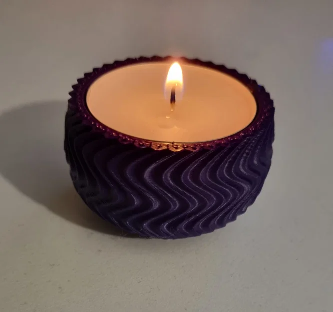 Chân đế nến trà vân sóng (Tea candle wave holder) in 3D tinh tế - Image 1