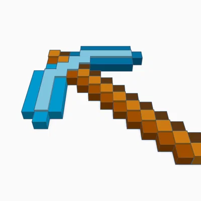 Mô hình Cúp Kim Cương (Diamond Pickaxe) Minecraft in 3D đẹp mắt