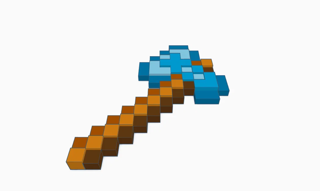 Mô hình rìu kim cương Minecraft (Diamond Axe) in 3D độc đáo - Image 2
