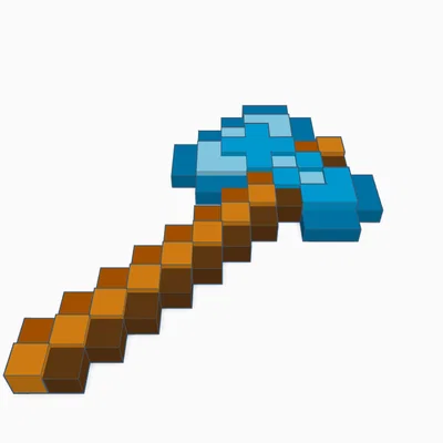 Mô hình rìu kim cương Minecraft (Diamond Axe) in 3D độc đáo
