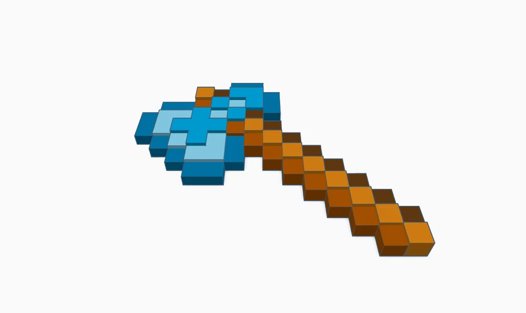 Mô hình rìu kim cương Minecraft (Diamond Axe) in 3D độc đáo - Image 3