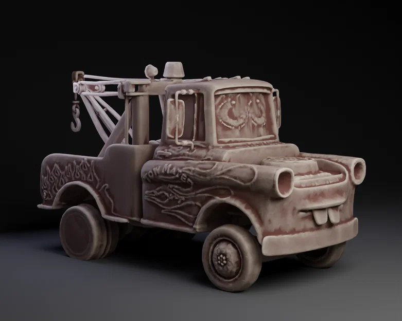 Mô hình 3D xe cứu hộ Mater từ phim hoạt hình Cars cực đẹp - Image 1