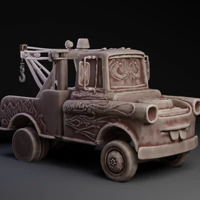 Mô hình 3D xe cứu hộ Mater từ phim hoạt hình Cars cực đẹp