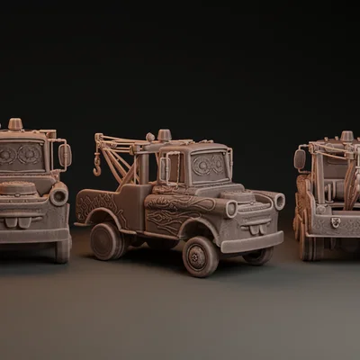 Mô hình 3D xe cứu hộ Mater từ phim hoạt hình Cars cực đẹp