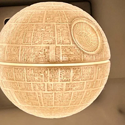 Đèn ngủ 3D hình Death Star cho đèn IKEA MÖRKRÄDD cực đẹp