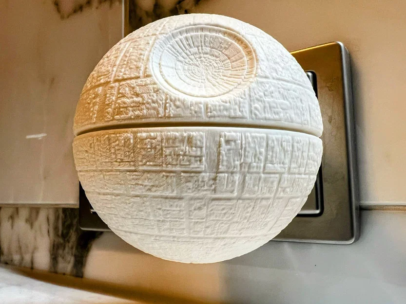 Đèn ngủ 3D hình Death Star cho đèn IKEA MÖRKRÄDD cực đẹp - Image 4