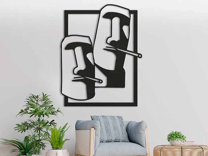 Tranh treo tường nghệ thuật Moai độc đáo phong cách tối giản - Image 1