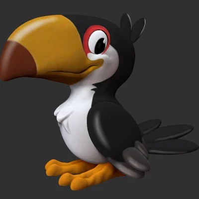 Mô hình 3D chú chim Toucan hoạt hình dễ thương để in trang trí