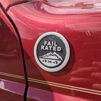 Huy hiệu/Logo FAIL RATED cho Jeep và các dòng 4x4 khác