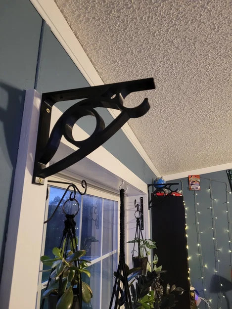 Giá đỡ kệ kiêm móc treo thanh rèm (Shelf Bracket Curtain Rod Holder) - Image 1