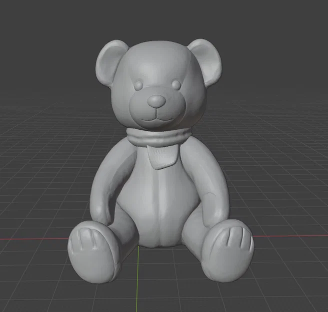 Mô hình 3D Gấu Bông Đeo Khăn Choàng Dễ Thương - Teddy Bear With Scarf - Image 1