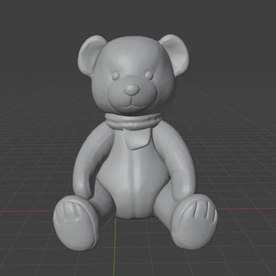 Mô hình 3D Gấu Bông Đeo Khăn Choàng Dễ Thương - Teddy Bear With Scarf