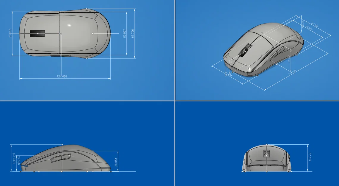 ZS-A1 – Chuột wireless đối xứng in 3D cho Logitech G305 - Image 2