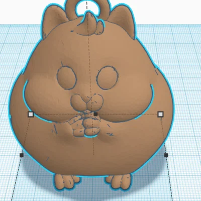 Móc khóa hình chú chuột hamster béo dễ thương