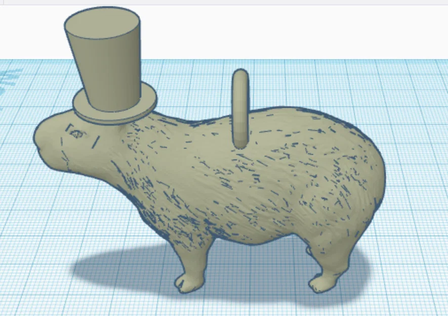 Móc khóa Capybara đội mũ thời trang (Fashionable Capybara Keychain) - Image 1