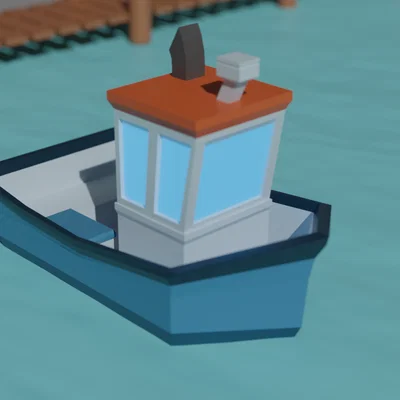 Thuyền Câu Cá Low Poly Cho Bồn Tắm (Không Cần Support/FDM Friendly)