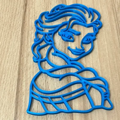 Mô hình trang trí 3D hình Elsa Frozen tối giản