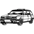 Silhouette BMW E30 touring treo tường - Thumbnail 2