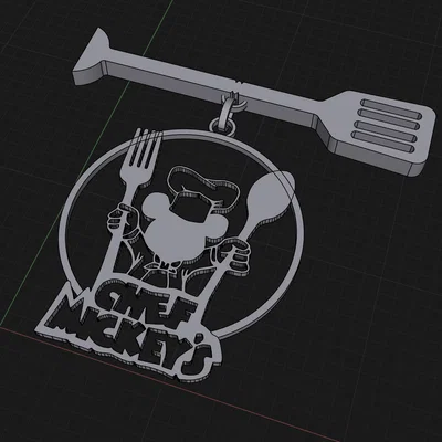 Mô hình trang trí bếp Chef Mickey 3D đáng yêu treo tường