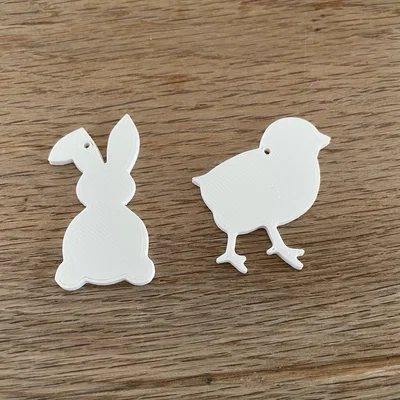 Bộ mô hình thỏ và gà con trang trí lễ Phục Sinh in 3D cực xinh