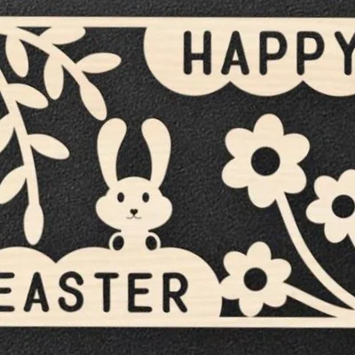 Mô hình trang trí Happy Easter 3D dễ thương cho mùa lễ Phục Sinh