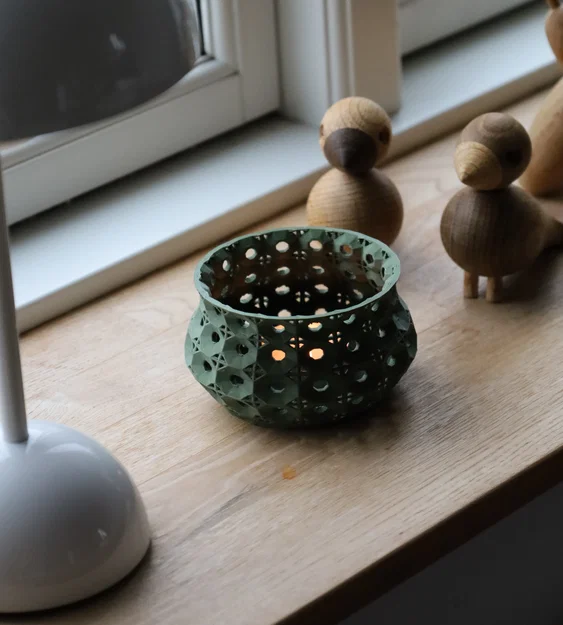 Candle V32 - Chân đế nến Tealight trang trí độc đáo in 3D - Image 1