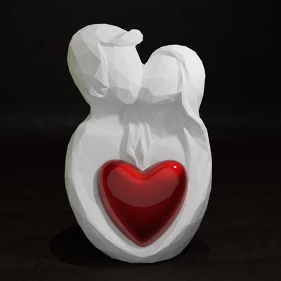 Cặp Đôi Tình Yêu Low Poly (Liebespaar) - in 1 màu & 2 màu