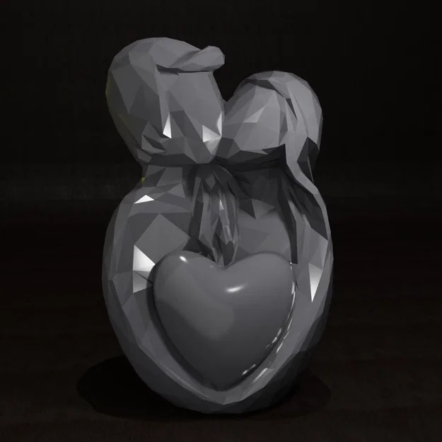 Cặp Đôi Tình Yêu Low Poly (Liebespaar) - in 1 màu & 2 màu - Image 2