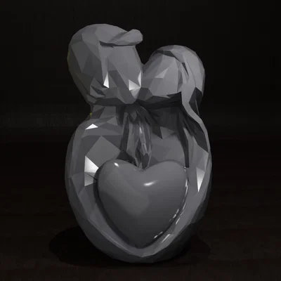 Cặp Đôi Tình Yêu Low Poly (Liebespaar) - in 1 màu & 2 màu