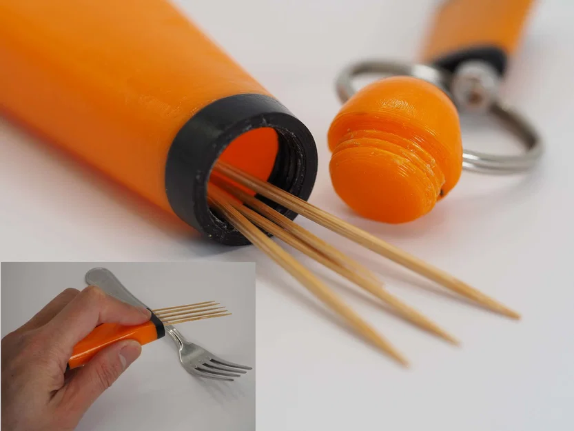 Ready Fork – Hộp đựng tăm biến hình thành nĩa móc khóa - Image 1