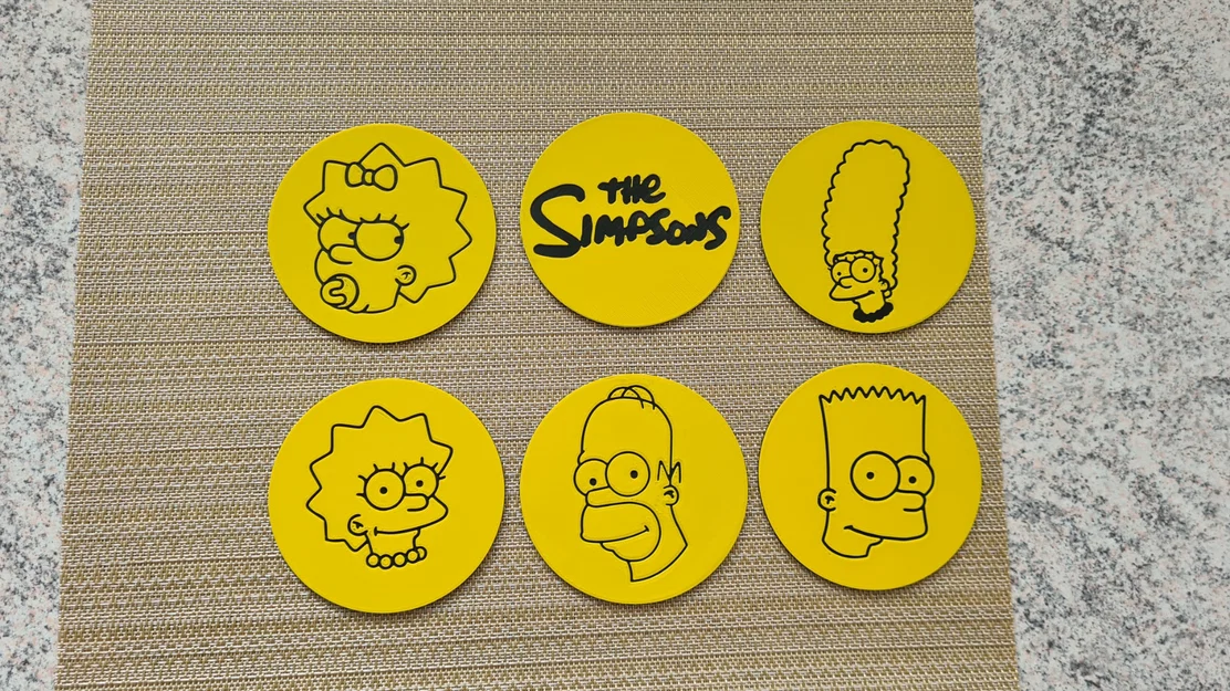 Bộ đế lót ly The Simpsons 3D độc đáo kèm giá đỡ - Image 1