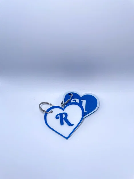 Móc khóa trái tim kèm chữ cái (Heart Keychain with Letter) - Image 2