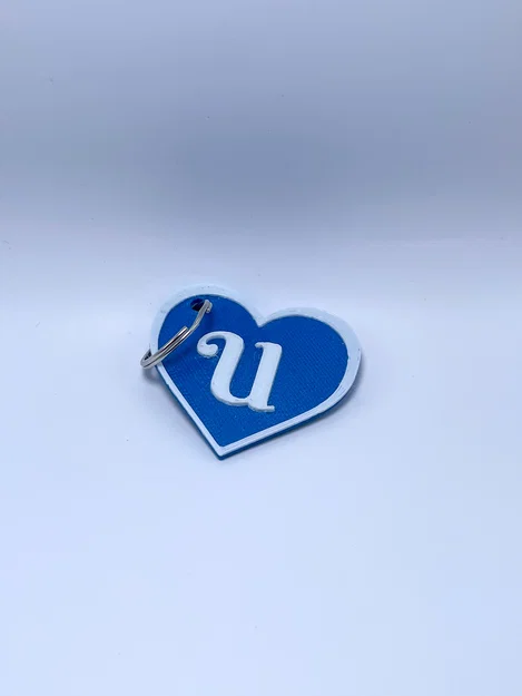 Móc khóa trái tim kèm chữ cái (Heart Keychain with Letter) - Image 3
