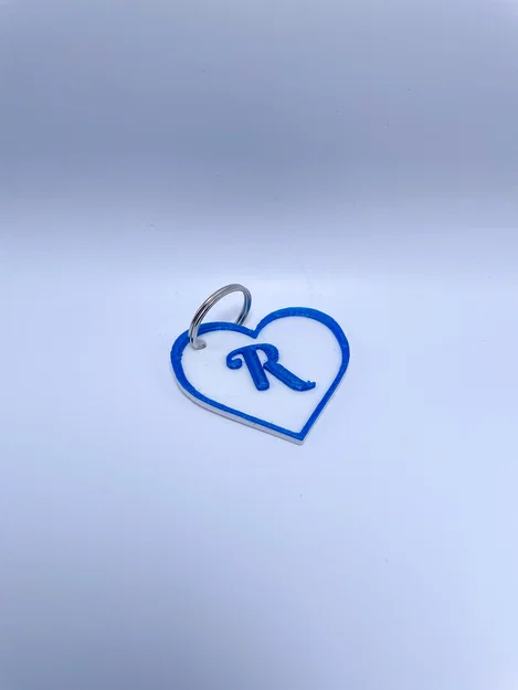 Móc khóa trái tim kèm chữ cái (Heart Keychain with Letter) - Image 4