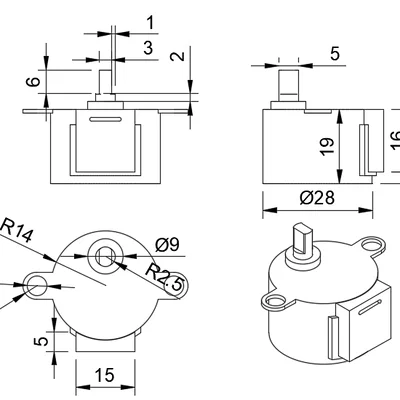 Mô hình 3D động cơ bước (Stepper Motor) chuẩn kỹ thuật - File .step