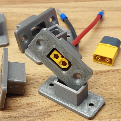 Đế gắn jack nối XT60 (Panel Mount) in 3D chắc chắn, chuyên nghiệp