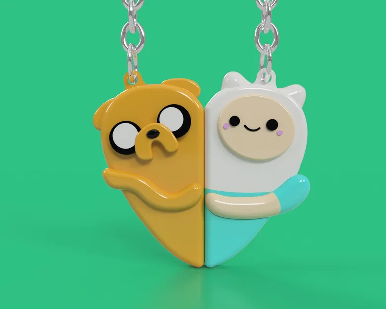Móc khóa đôi Finn and Jake - Quà tặng 3D độc đáo cho bạn thân - Image 1