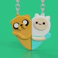 Móc khóa đôi Finn and Jake - Quà tặng 3D độc đáo cho bạn thân - Thumbnail 1