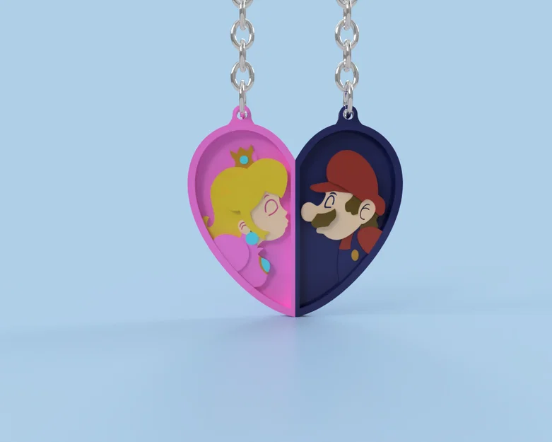Móc khóa đôi Mario và Peach - Quà tặng lãng mạn cho cặp đôi - Image 3