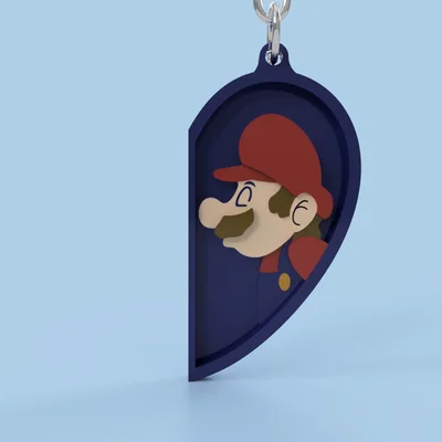Móc khóa đôi Mario và Peach - Quà tặng lãng mạn cho cặp đôi