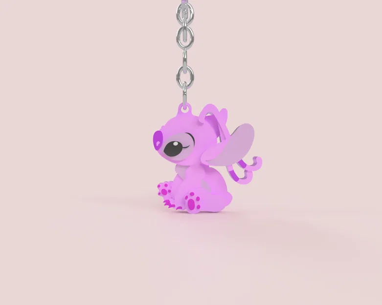 Móc khóa đôi Stitch và Angel in 3D siêu dễ thương cho cặp đôi - Image 3