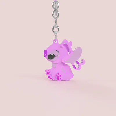 Móc khóa đôi Stitch và Angel in 3D siêu dễ thương cho cặp đôi